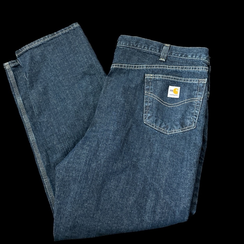 Carhartt Flame resistant Jeans Men 44X32 Traditional Fit Blue Denim workwear